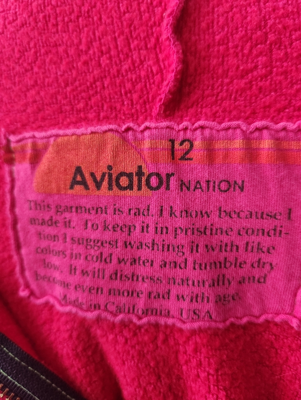 Aviator Nation Youth Zippered Hoodie Size 12 - Picture 4 of 12